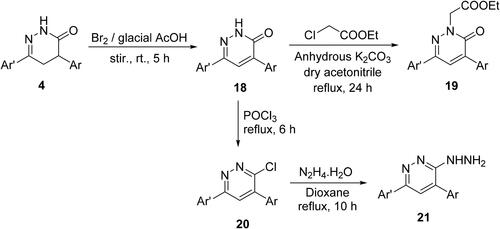 Scheme 4. Synthetic pathway of compounds 18-21.