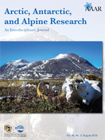 Cover image for Arctic, Antarctic, and Alpine Research, Volume 48, Issue 3, 2016