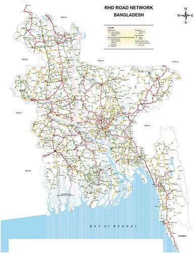 Figure 2. Road network in Bangladesh (Source: HDM circle, roads and highways department of Bangladesh)