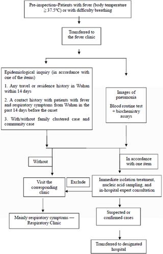 Figure 1 The flow chart of the visits to the hospital.