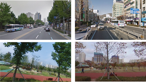 Figure 3. Environment vision in summer (left) and winter (right) of Busan city.