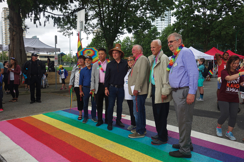 Figure 3. Inauguration of Burnaby’s rainbow crosswalk, 11 August 2018 (Source: Authors).