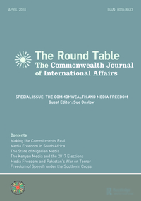Cover image for The Round Table, Volume 107, Issue 2, 2018