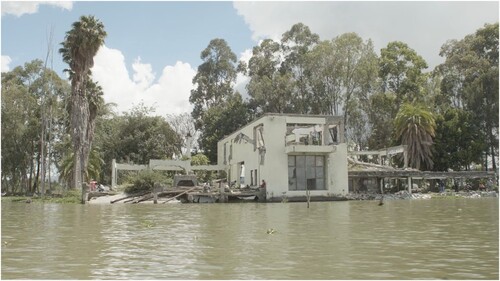 Figure 6. Accessing the lake for fishing through the ruin of a former general manager’s house (© Anna Lisa Ramella).