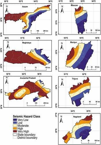 Figure 12. Seismic hazard classification map at sub-regional level.