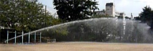 Figure 7. Sprinklers in action