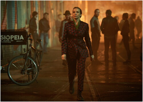 Figure 3 Dries Van Noten Suit. Villanelle (Jodie Comer)Photo Credit: BBC America/Sid Gentle Films.