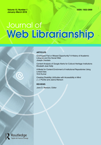 Cover image for Journal of Web Librarianship, Volume 12, Issue 1, 2018