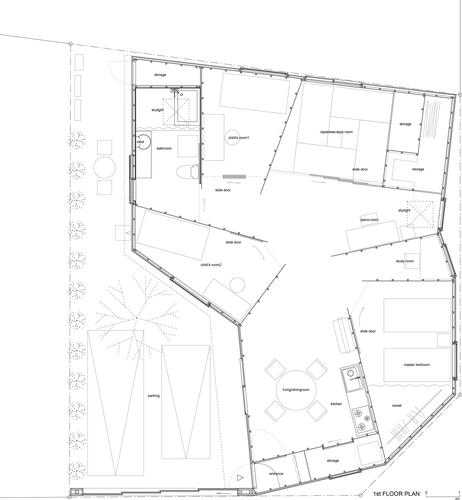 Figure 7 Floorplan T-House. The radially placed walls in T-House produce “places” rather than rooms.Credits: Sou Fujimoto Architects