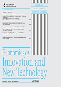 Cover image for Economics of Innovation and New Technology, Volume 27, Issue 4, 2018
