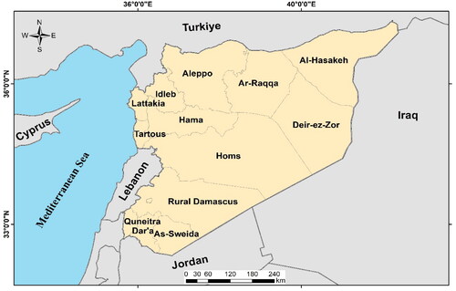 Figure 1. Location map of Syria.