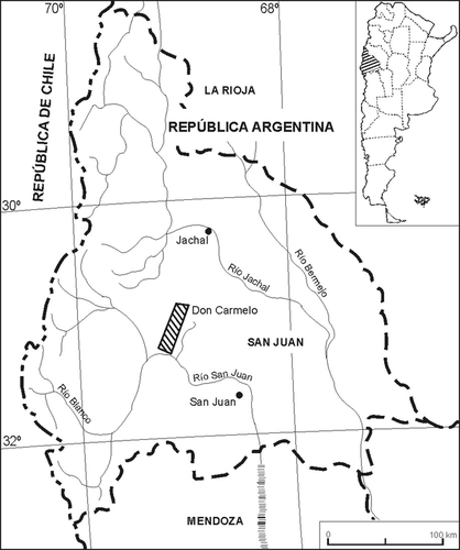 Figure 1 Location of the Puna Desert Private Reserve “Don Carmelo” in San Juan Province, Argentina.