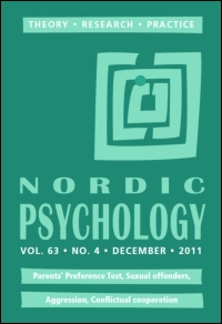 Cover image for Nordic Psychology, Volume 70, Issue 4, 2018