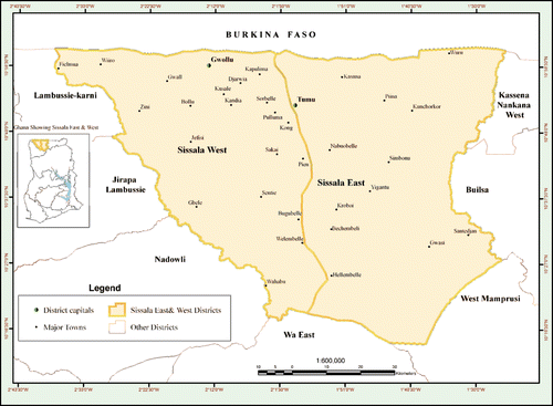 Figure 1.  Map of study area showing location within Ghana.