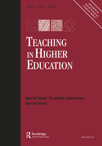 Cover image for Teaching in Higher Education, Volume 20, Issue 4, 2015