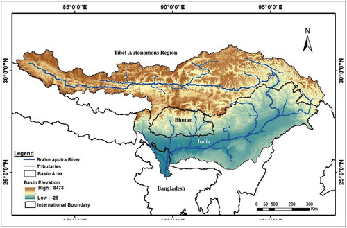 Figure 2. Map of the Brahmaputra River basin.