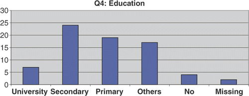 Figure 1. Education levels of patient volunteers (n = 72).