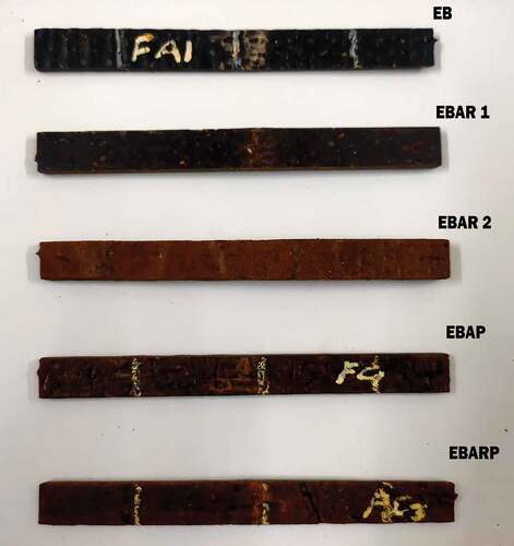 Figure 9. Fractured specimens on bending.