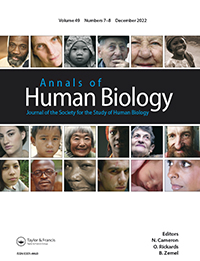 Cover image for Annals of Human Biology, Volume 49, Issue 7-8, 2022