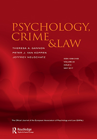 Cover image for Psychology, Crime & Law, Volume 23, Issue 4, 2017