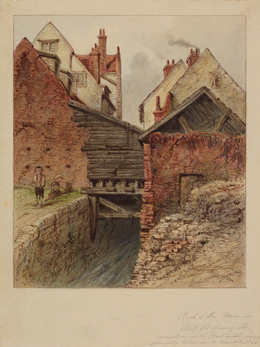 Figure 7. Thomas Hosmer Shepherd, Back of the House in West St showing the connection with Fleet Ditch, c. 1844, © London Metropolitan archives.