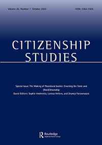 Cover image for Citizenship Studies, Volume 26, Issue 7, 2022