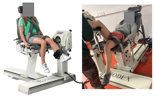 Figure 1. The traditional and extended set-up for isokinetic hamstring assessment.