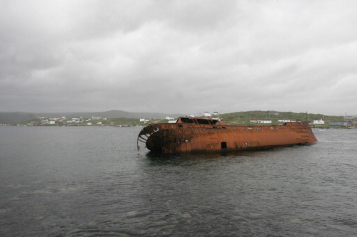 Figure 9. Wreck of the Bernier, grounded in 1966 on Saddle Island, Labrador. Photo by the author, 2013.