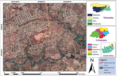 Figure 1. Map of Thohoyandou landfill.