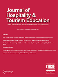 Cover image for Journal of Hospitality & Tourism Education, Volume 29, Issue 4, 2017