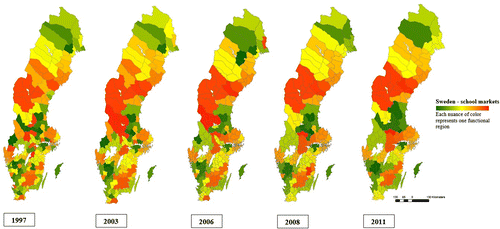 Figure 4. School markets as functional regions.