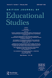 Cover image for British Journal of Educational Studies, Volume 70, Issue 1, 2022