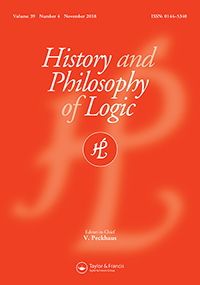 Cover image for History and Philosophy of Logic, Volume 39, Issue 4, 2018