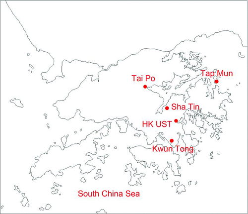 FIG. 1 Map of sampling sites.