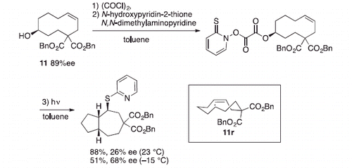 Scheme 5. MoC in a transannular cyclization.