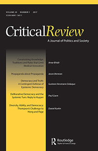 Cover image for Critical Review, Volume 29, Issue 1, 2017