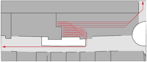 Figure 8. Variations in evacuation costs owing to acyclic opening of type A: evacuation route of type A-18.5%.