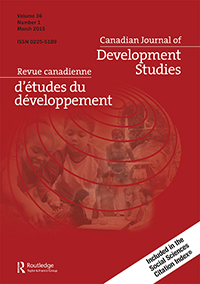 Cover image for Canadian Journal of Development Studies / Revue canadienne d'études du développement, Volume 36, Issue 1, 2015