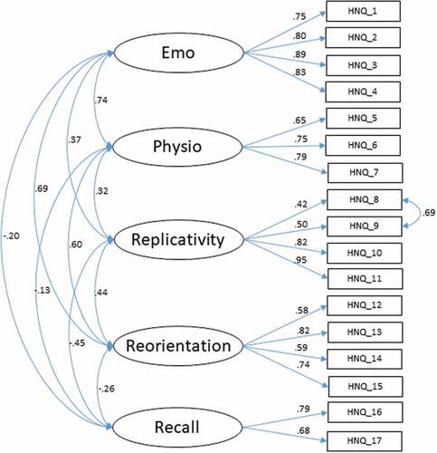 Figure 1. Confirmatory factor analysis (see section 3.2 for model fit indices).