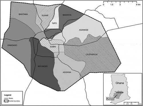 Figure 1. Geographical location of Kumasi.