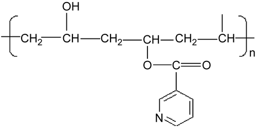 Figure 1.  Polyvinylalcohol partial nicotinic ester.