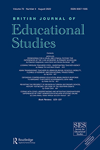 Cover image for British Journal of Educational Studies, Volume 70, Issue 4, 2022