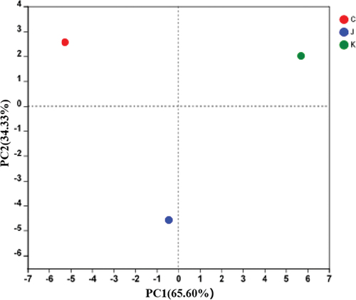 Figure 6. Principal component analysis (PCA) of the different treatment groups.