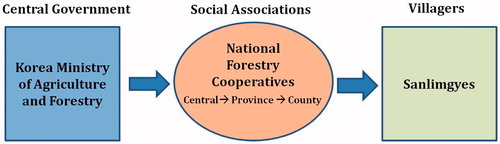 Figure 4. Administrative guidance from government to villagers via social associations.