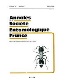 Cover image for Annales de la Société entomologique de France (N.S.), Volume 32, Issue 1, 1996