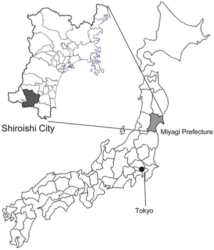 Figure 1. Location of Shiroishi city.(Source: illustrated by author.)