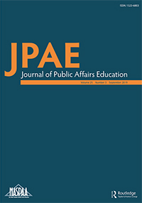 Cover image for Journal of Public Affairs Education, Volume 25, Issue 3, 2019