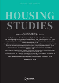 Cover image for Housing Studies, Volume 37, Issue 7, 2022