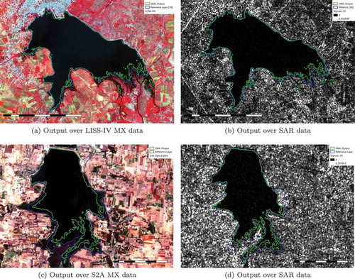 Figure 8. SBIA output and manually drawn layers over LISS4 MX and Sentinel-1 SAR data