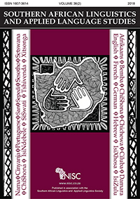 Cover image for Southern African Linguistics and Applied Language Studies, Volume 36, Issue 2, 2018